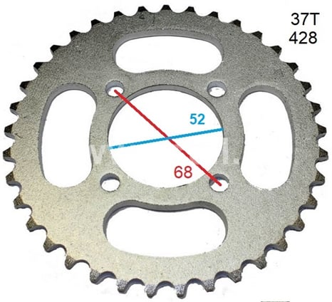 Rozeta 37 zubov pre reťaz 428 stred 52mm