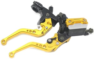 Páčky Pitbike sklopné CNC kompletná zlatá - sada