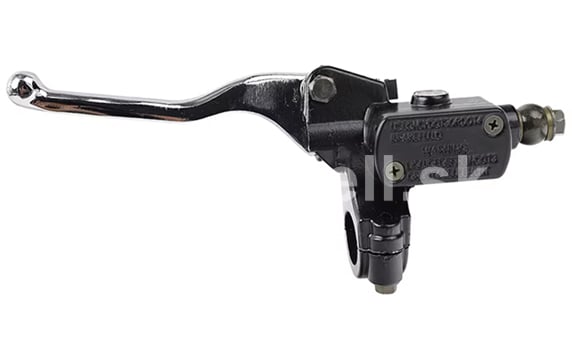 Brzdová páčka s pumpou strieborná 145mm ľavá