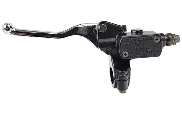 Brzdová páčka s pumpou strieborná 145mm ľavá