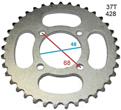 Rozeta 37 zubov pre reťaz 428 stred 48mm