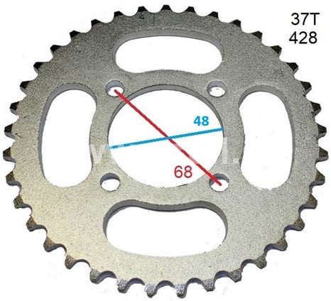 Rozeta 37 zubov pre reťaz 428 stred 48mm
