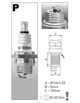 Sviečka BRISK P17 pre minibike, minicross, detské štvorkolky