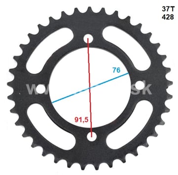 Rozeta pitbike 37 zubov pre reťaz 428