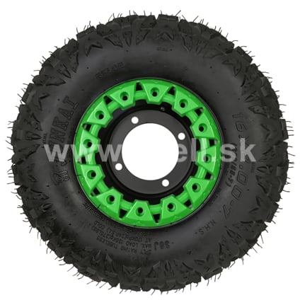 Kompletné koleso 7 palcov s pneu 16x8-7 zelená 4x110mm