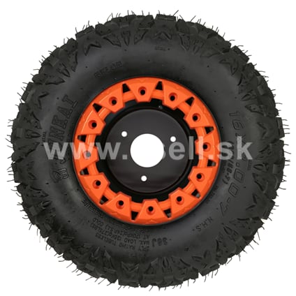 Kompletné koleso 7 palcov s pneu 16x8-7 oranžová 3x78mm