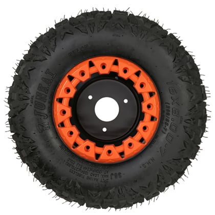 Kompletné koleso 7 palcov s pneu 16x8-7 oranžová 3x78mm
