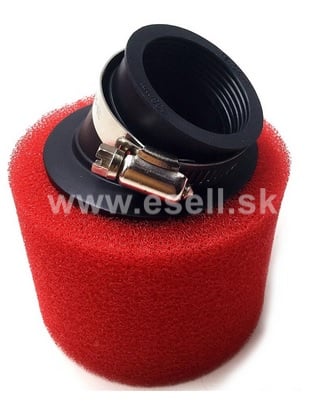Vzduchový filter 38mm molitan zahnutý čevená