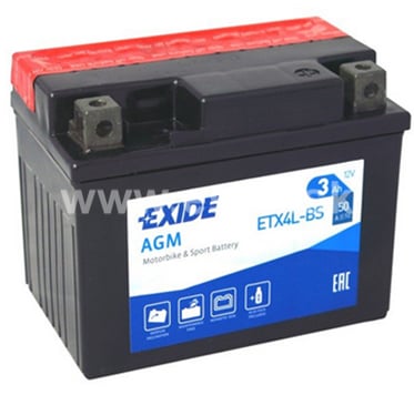 Batéria EXIDE YTX4L-BS, 12V, 3Ah, 50A