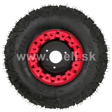 Kompletné koleso 7 palcov s pneu 16x8-7 červená 3x78mm