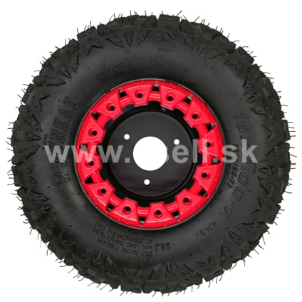 Kompletné koleso 7 palcov s pneu 16x8-7 červená 3x78mm