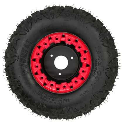 Kompletné koleso 7 palcov s pneu 16x8-7 červená 3x78mm