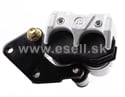Brzdový strmeň pitbike 45mm dvojpiestový typ2 strieborna
