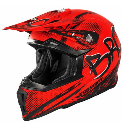 Detská cross helma KIMO ROAD BRO V2 červená matná XS