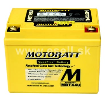 Batéria Motobatt MBTX4U, 12V, 4,7 Ah, 70A