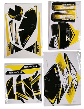 Samolepky, polepy minicross Thunder 49cc žltá