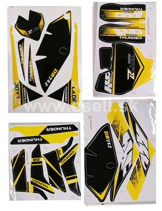 Samolepky, polepy minicross Thunder 49cc žltá