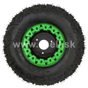 Kompletné koleso 7 palcov s pneu 16x8-7 zelená 3x78mm