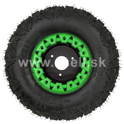 Kompletné koleso 7 palcov s pneu 16x8-7 zelená 3x78mm