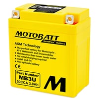 Batéria Motobatt MB3U, 12V, 3,8 Ah, 50A (YB3L-A; YB3L-B)
