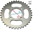 Rozeta 41 zubov pre reťaz 428 stred 52mm