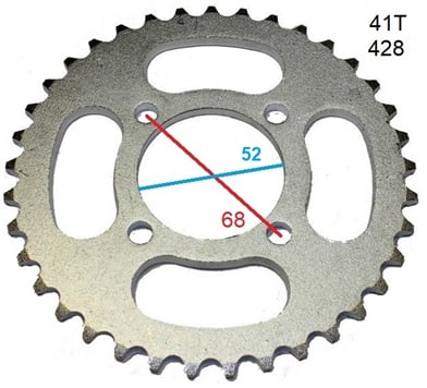 Rozeta 41 zubov pre reťaz 428 stred 52mm