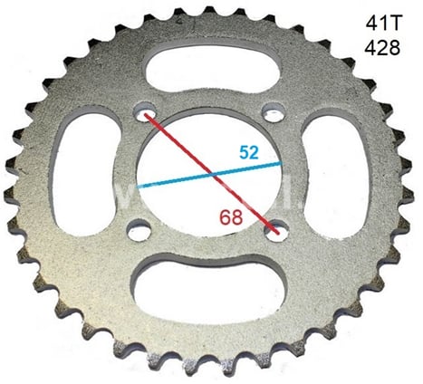 Rozeta 41 zubov pre reťaz 428 stred 52mm