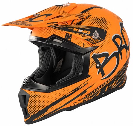 Detská cross helma KIMO ROAD BRO V2 oranžová matná XS