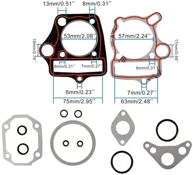 Sada tesnení hlava / valec 110cc, 125cc piest 52 mm