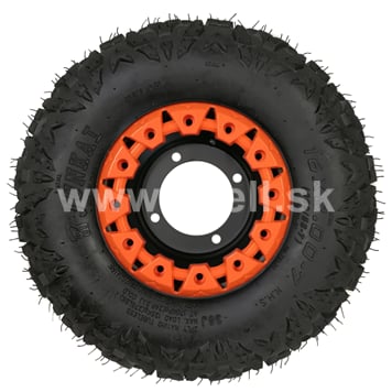 Kompletné koleso 7 palcov s pneu 16x8-7 oranžová 4x110mm