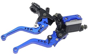 Páčky Pitbike sklopné CNC kompletná modrá - sada