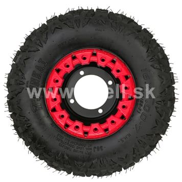 Kompletné koleso 7 palcov s pneu 16x8-7 červená 4x110mm