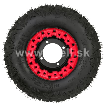 Kompletné koleso 7 palcov s pneu 16x8-7 červená 4x110mm