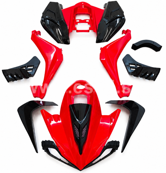 Kompletná kapotáž Speedy, Monster, Speedbird, Panthera 110cc, 125cc červená