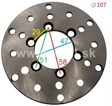 Brzdový kotúč 107 mm RS typ2
