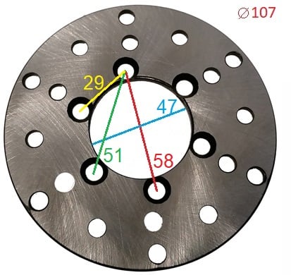 Brzdový kotúč 107 mm RS typ2