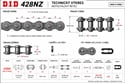 DID 428NZGB 122 článkov reťaz 428 pre pitbike, dirt bike a štvorkolky